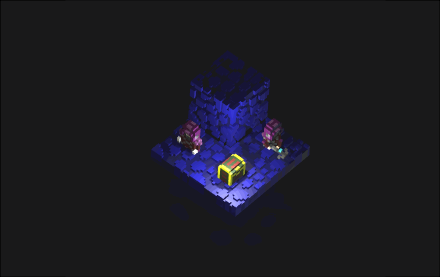 Voxel art and animation of bandits.